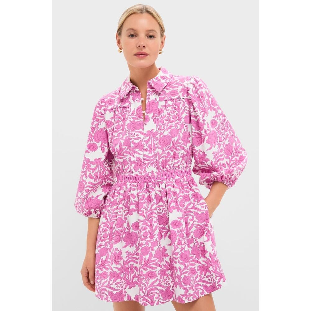 Hyacinth House Tuckernuck Pink Floral Lola Shirt Dress NWT